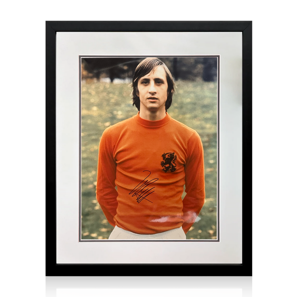 Johan Cruyff Signed Netherlands Photo Deluxe Mount Frame (AFTAL Authentication)