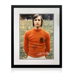 Johan Cruyff Signed Netherlands Photo Deluxe Mount Frame (AFTAL Authentication)