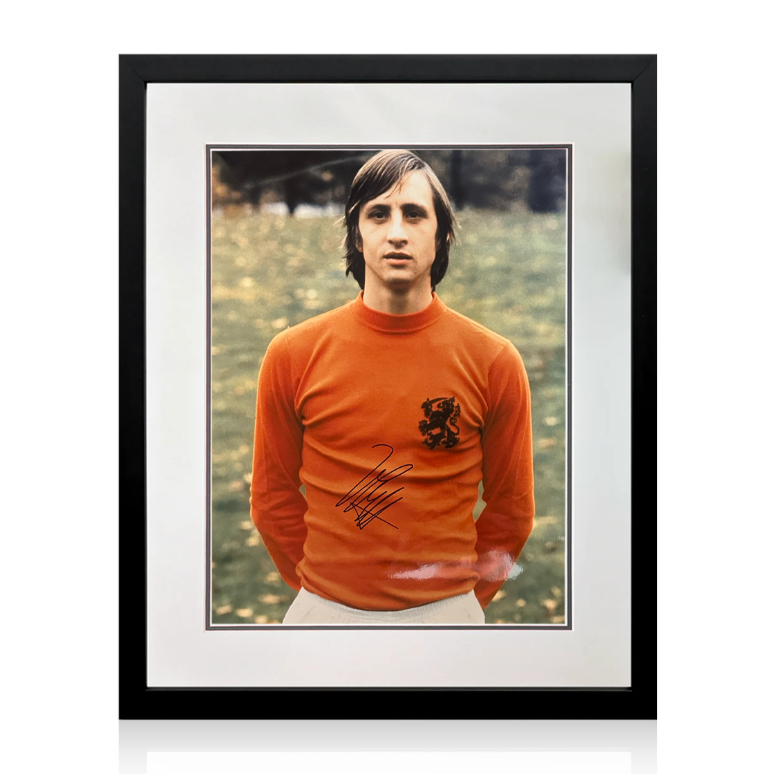 Johan Cruyff Signed Netherlands Photo Deluxe Mount Frame (AFTAL Authentication)