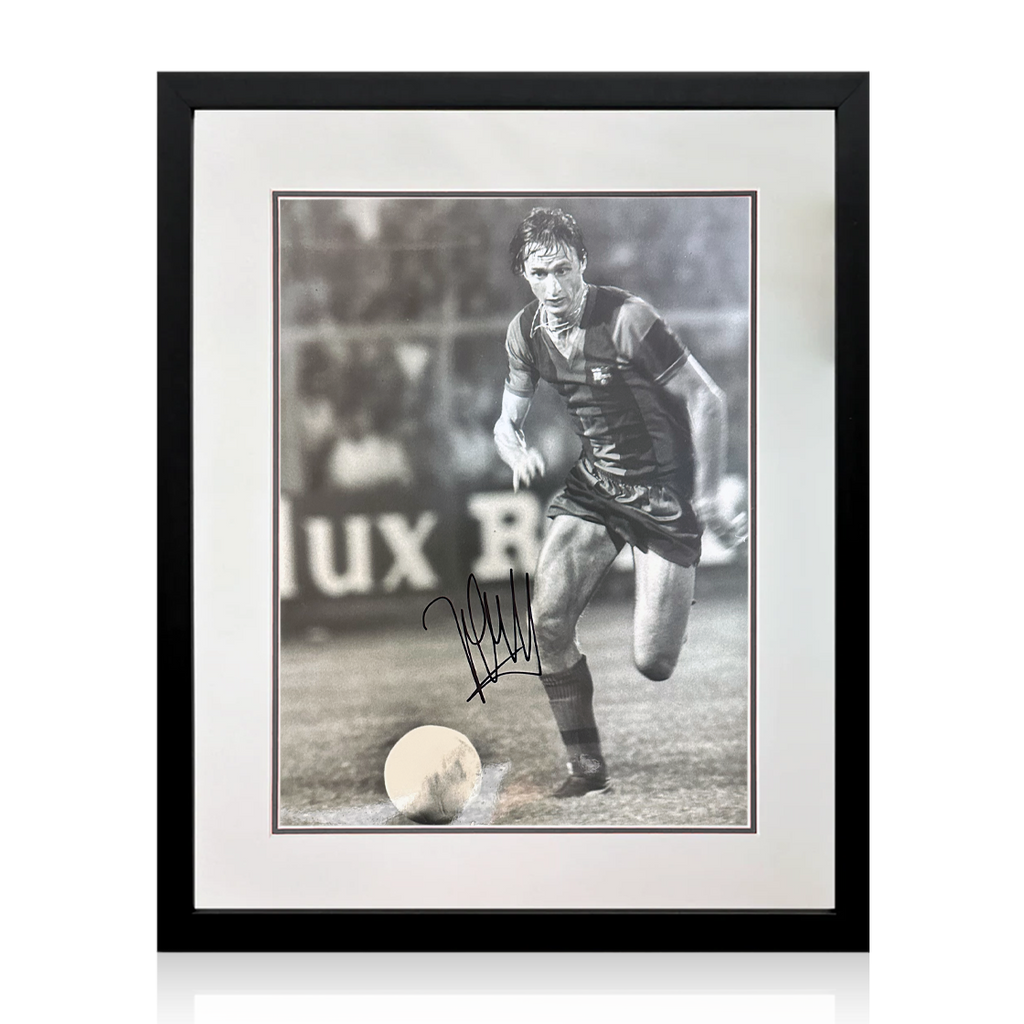 Johan Cruyff Signed FC Barcelona Photo Deluxe Mount Frame (AFTAL Authentication)