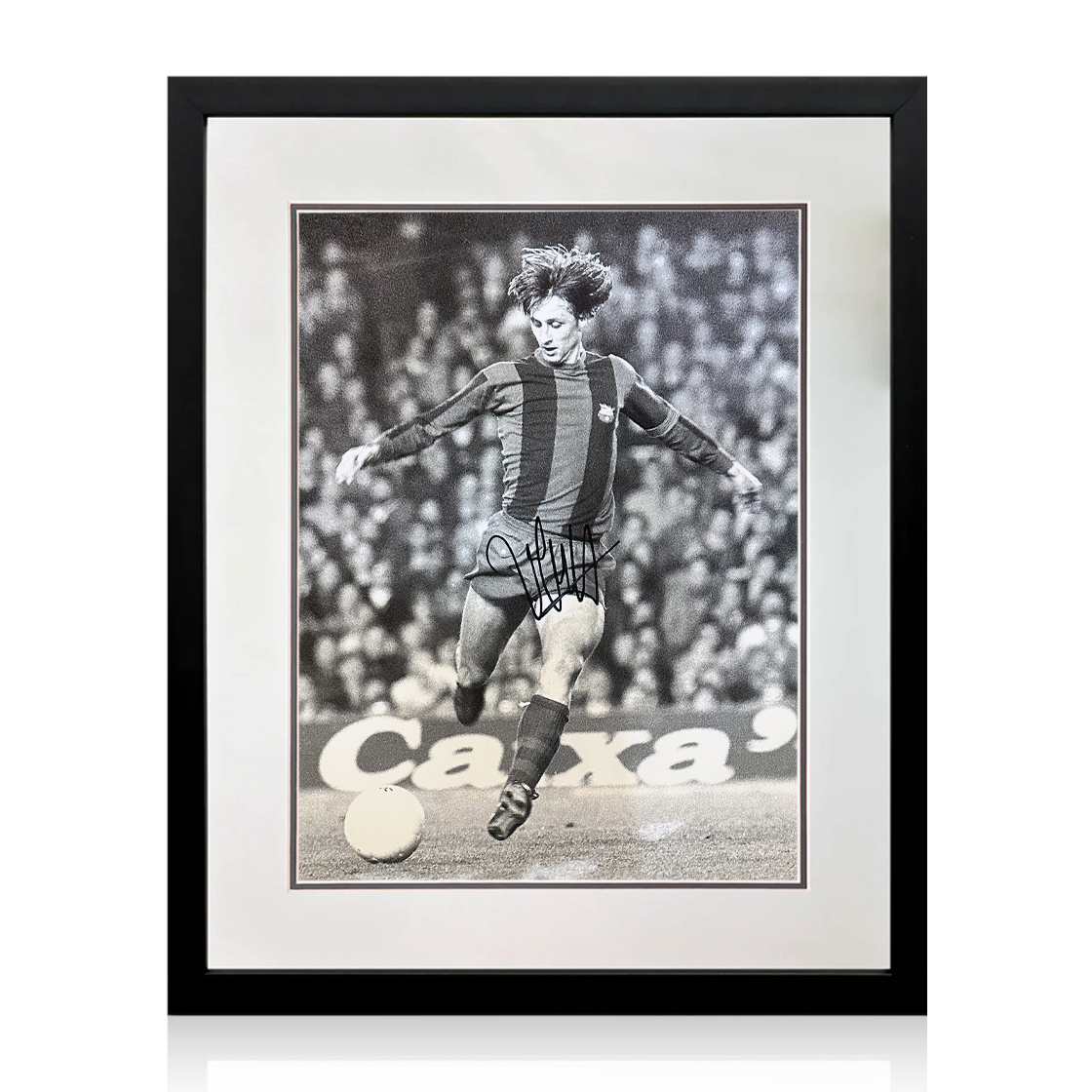 Johan Cruyff Signed FC Barcelona Photo Deluxe Mount Frame (AFTAL Authentication)