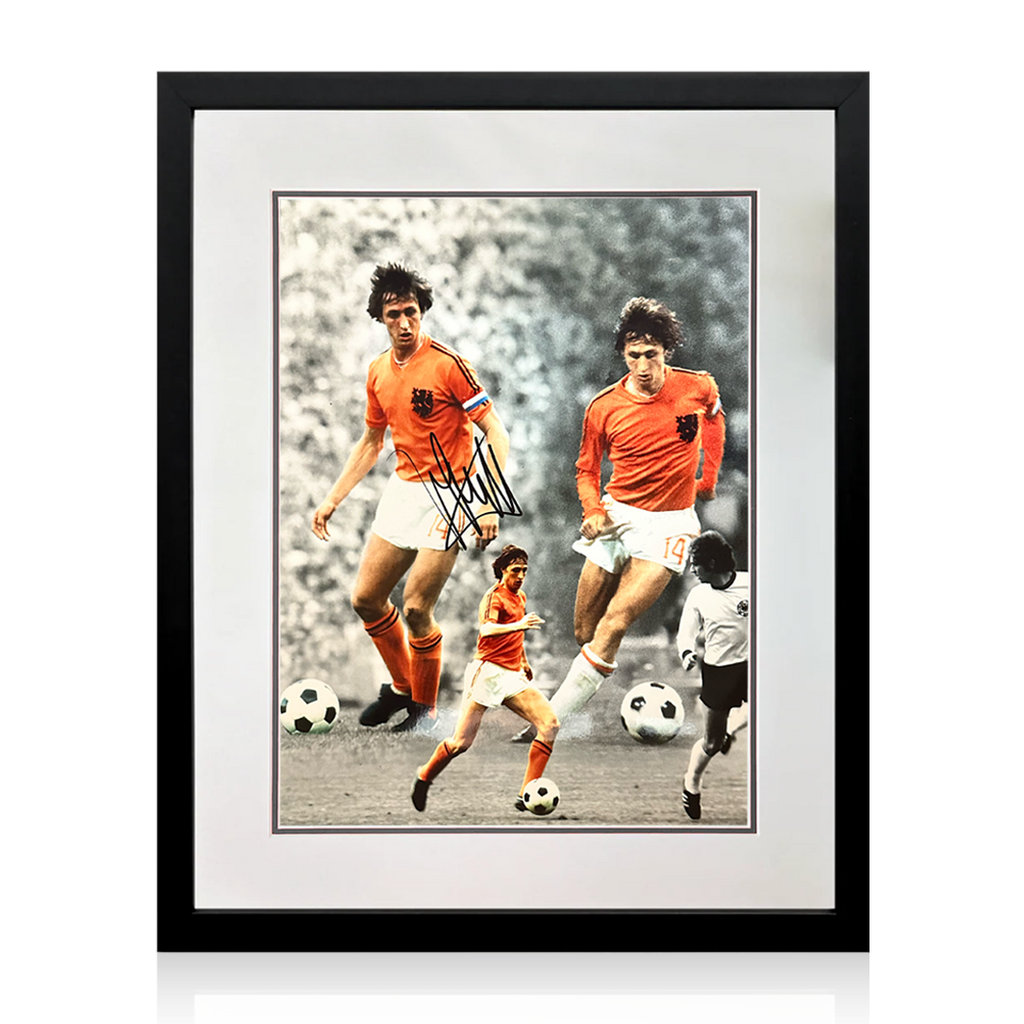 Johan Cruyff Signed Netherlands Photo Deluxe Mount Frame (AFTAL Authentication)