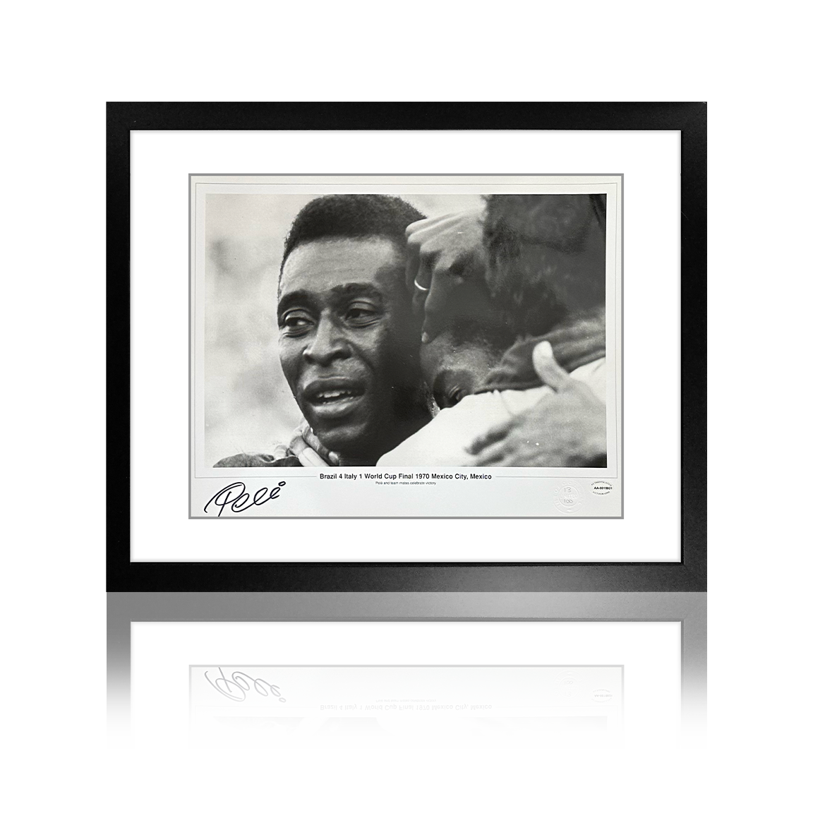 Pele Signed Brazil Deluxe Mount Frame of 100