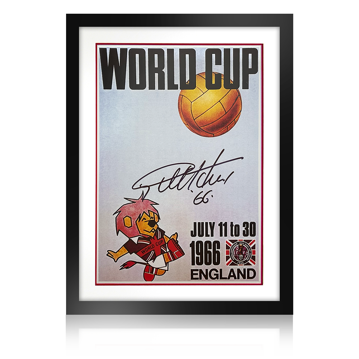 Geoff Hurst Signed England World Cup 66' Signed Poster Deluxe Mount Display