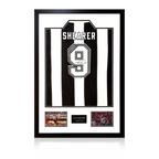 Alan Shearer Signed Retro Newcastle United Shirt Premium Frame