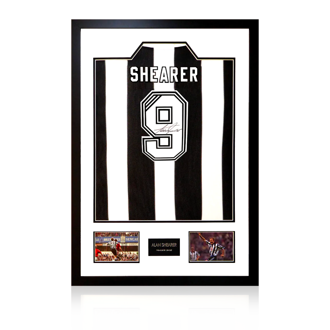 Alan Shearer Signed Retro Newcastle United Shirt Premium Frame