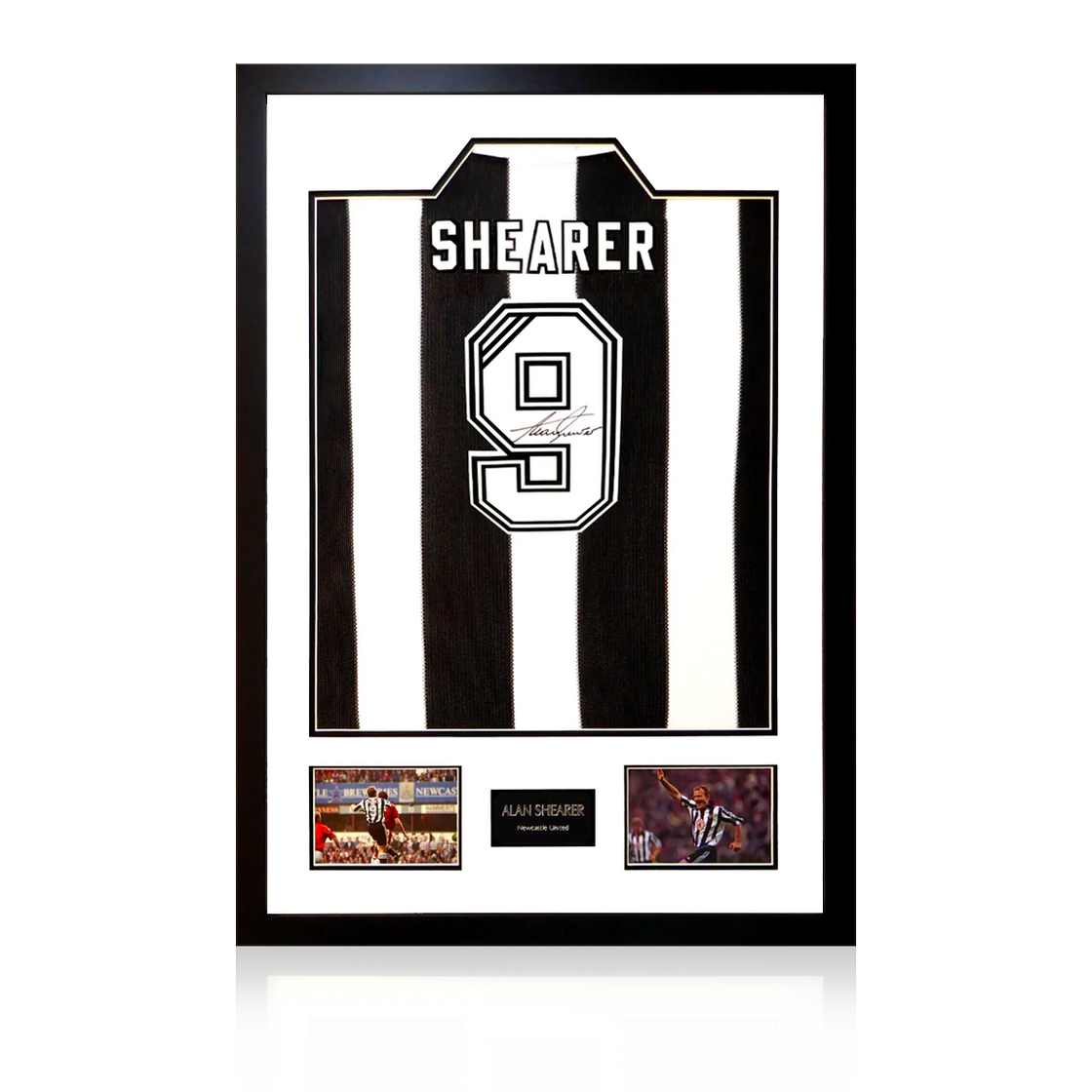 Alan Shearer Signed Retro Newcastle United Shirt Premium Frame
