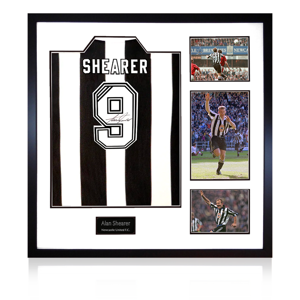 Alan Shearer Signed Retro Newcastle United Shirt Elite Frame