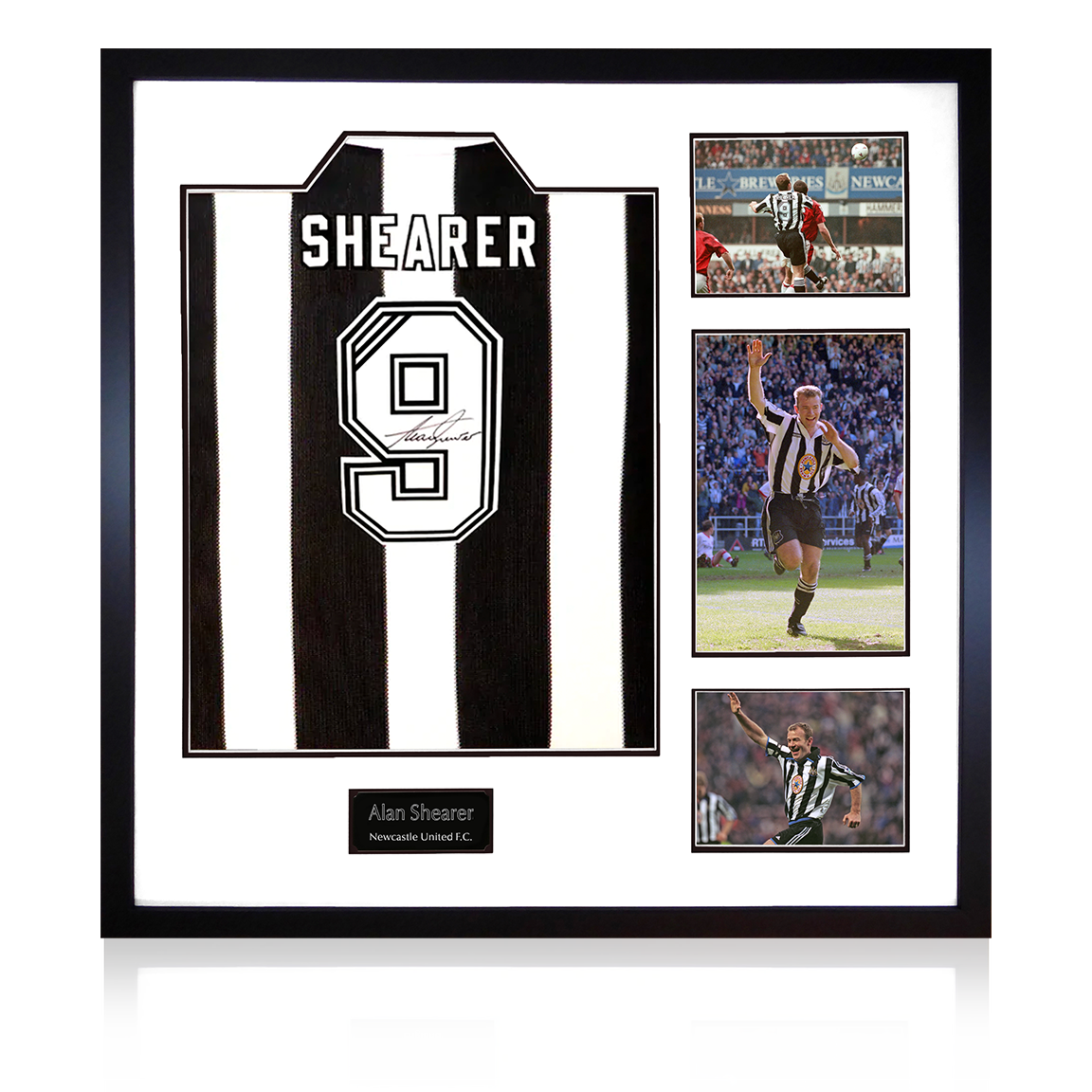 Alan Shearer Signed Retro Newcastle United Shirt Elite Frame