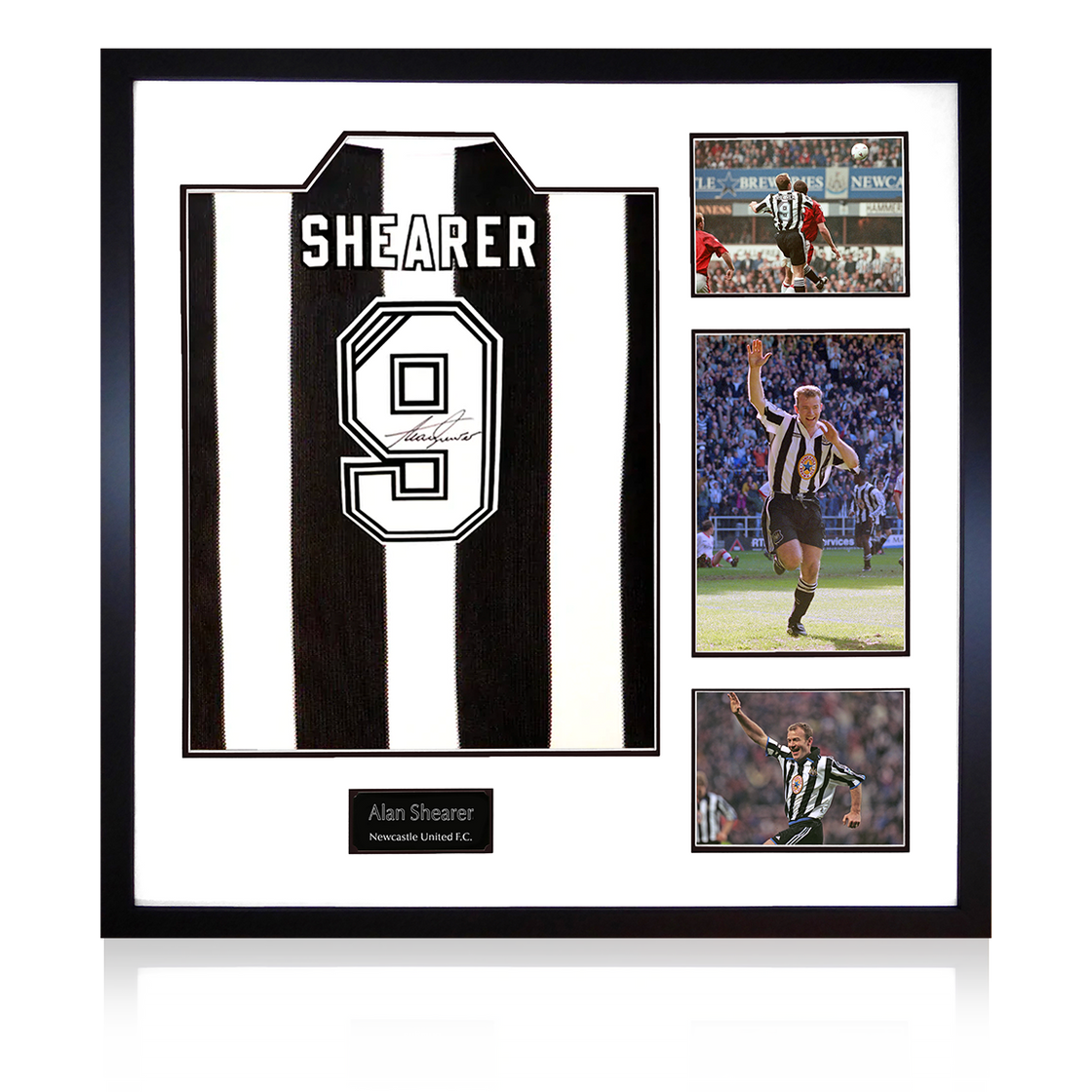 Alan Shearer Signed Retro Newcastle United Shirt Elite Frame