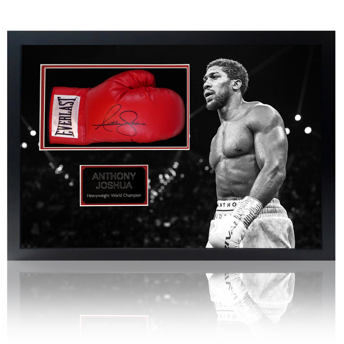 Anthony Joshua "AJ" Signed Red Everlast Glove Iconic Frame