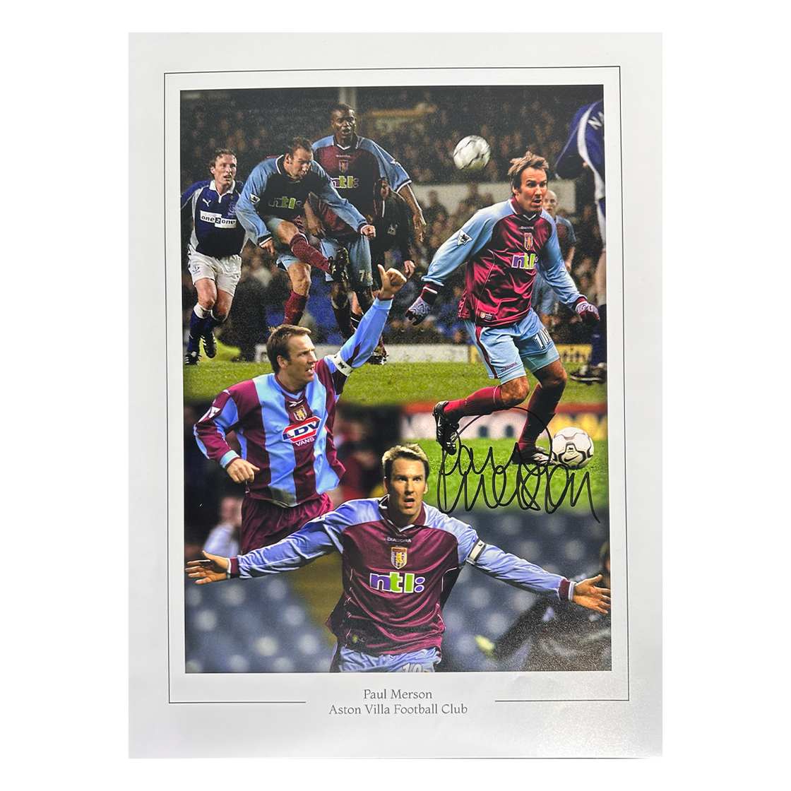 Paul Merson Signed Aston Villa 12x16 Image