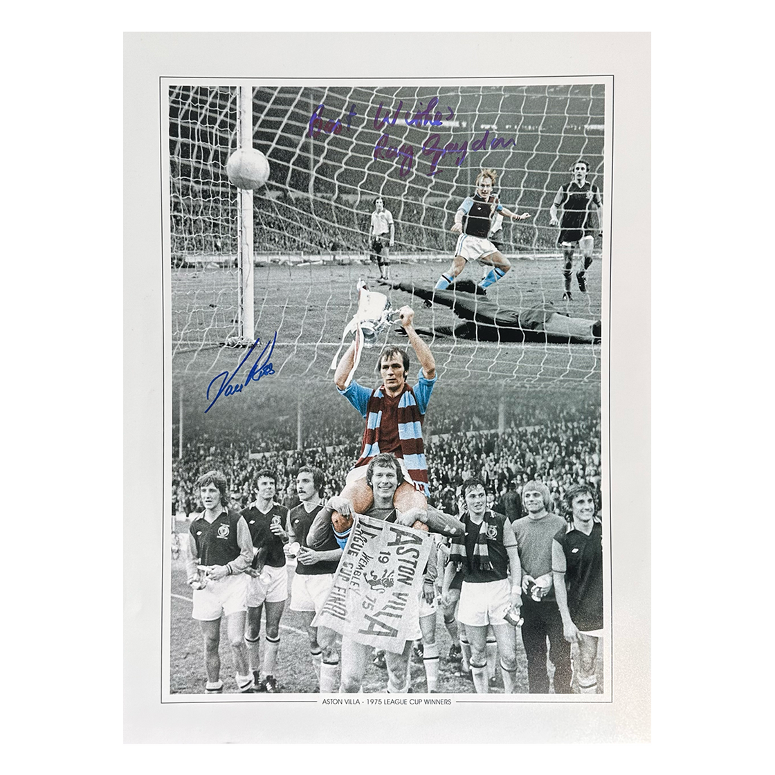 Ray Graydon & Ian Ross Signed Aston Villa 12x16