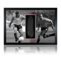 Brian Deane & Tony Agana Signed Boot Iconic Frame