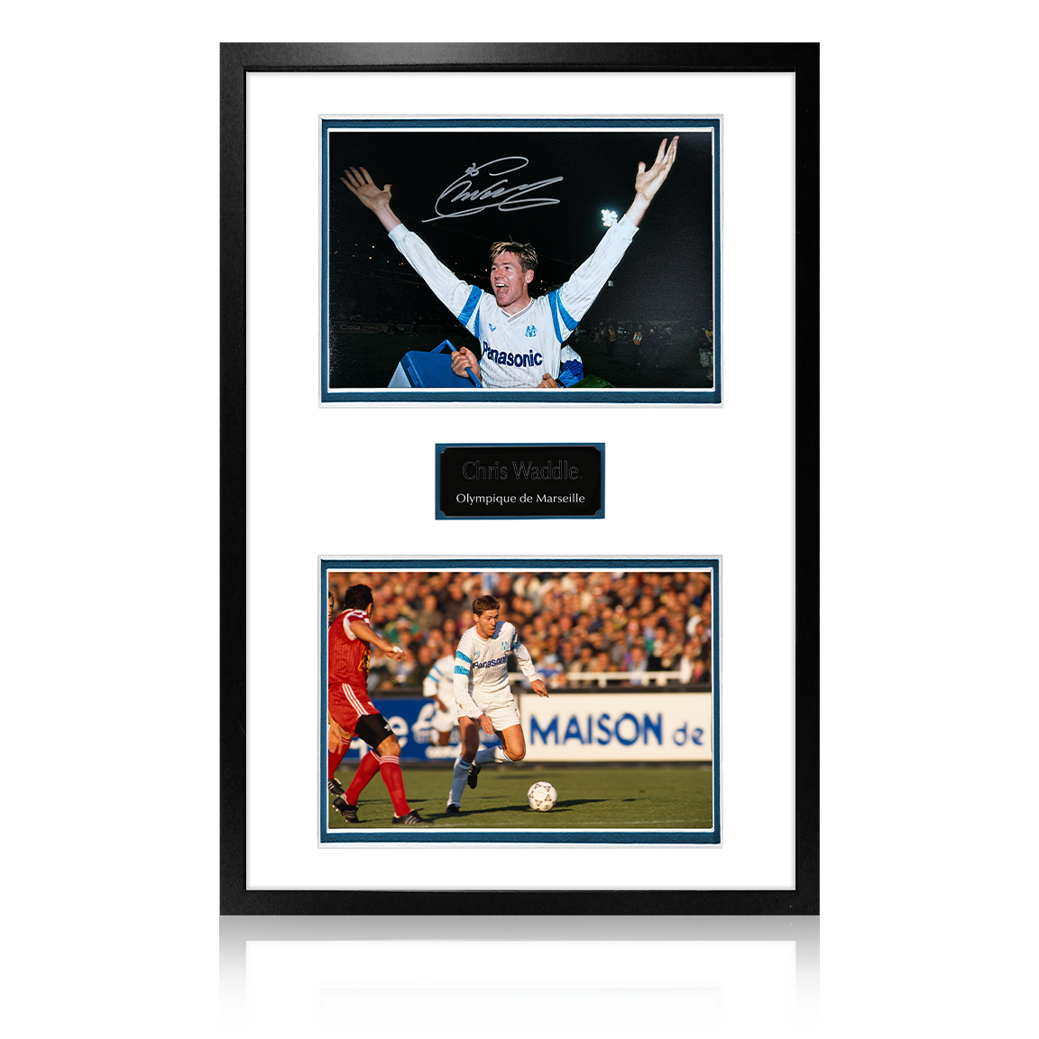 Chris Waddle Signed Olympique de Marseille Iconic Frame