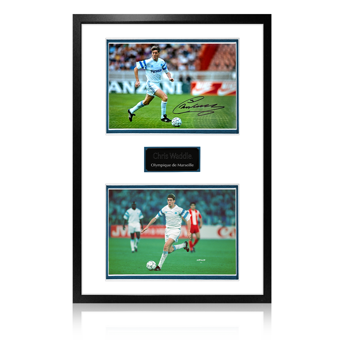 Chris Waddle Signed Olympique de Marseille Iconic Frame