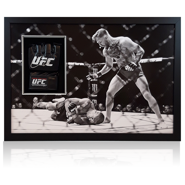 Conor McGregor vs Aldo Signed UFC Mitt Iconic Frame