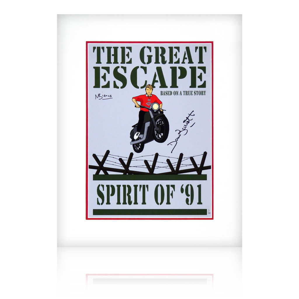 Dave Bassett Signed Great Escape 91 Poster Deluxe Mount