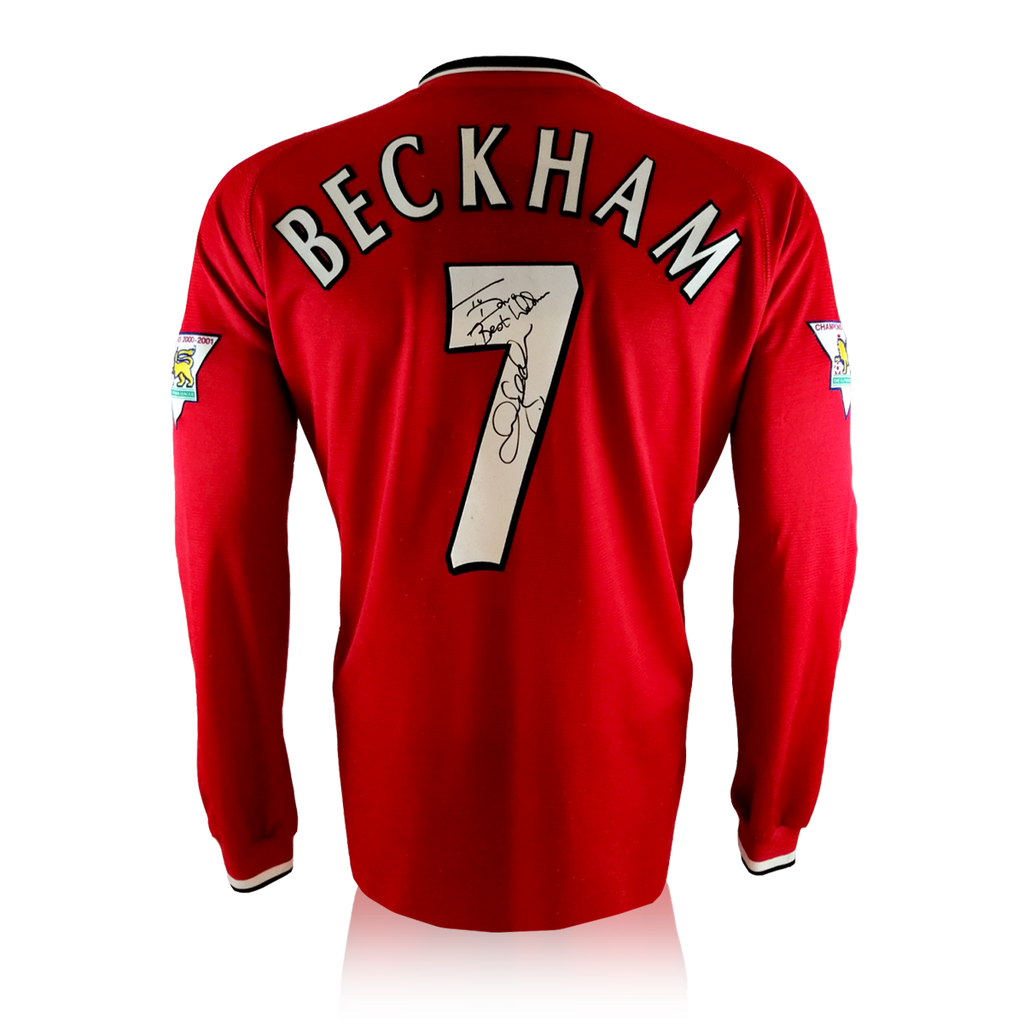 David beckham signed manchester united deals jersey