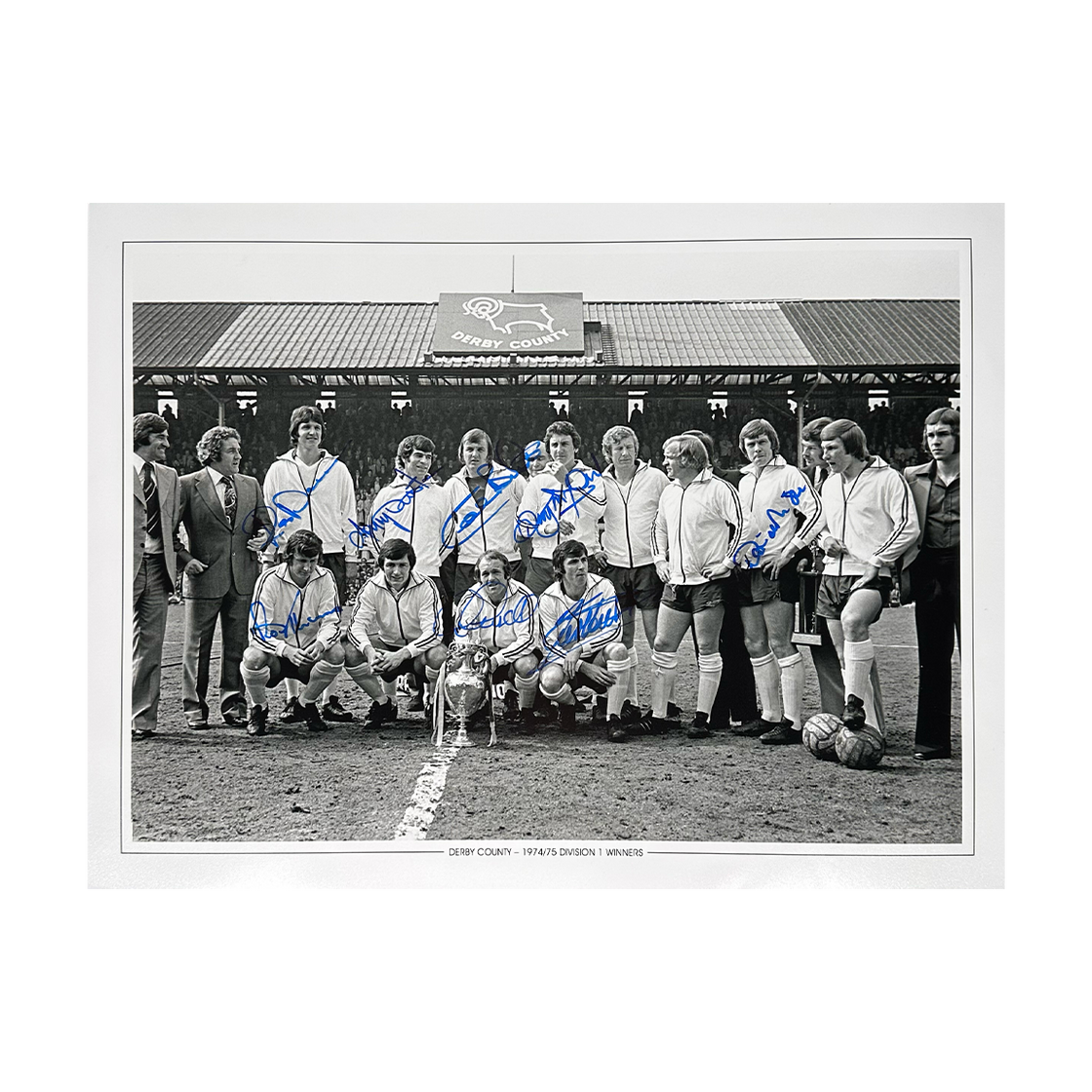 Derby County 1974/75 Squad Signed (Signed by 8) 16x12