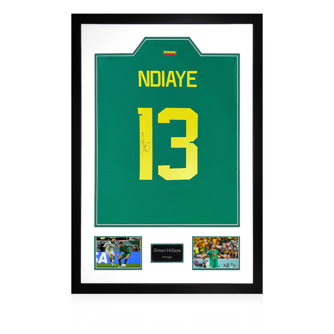 Iliman Ndiaye Signed Senegal Shirt Premium Frame