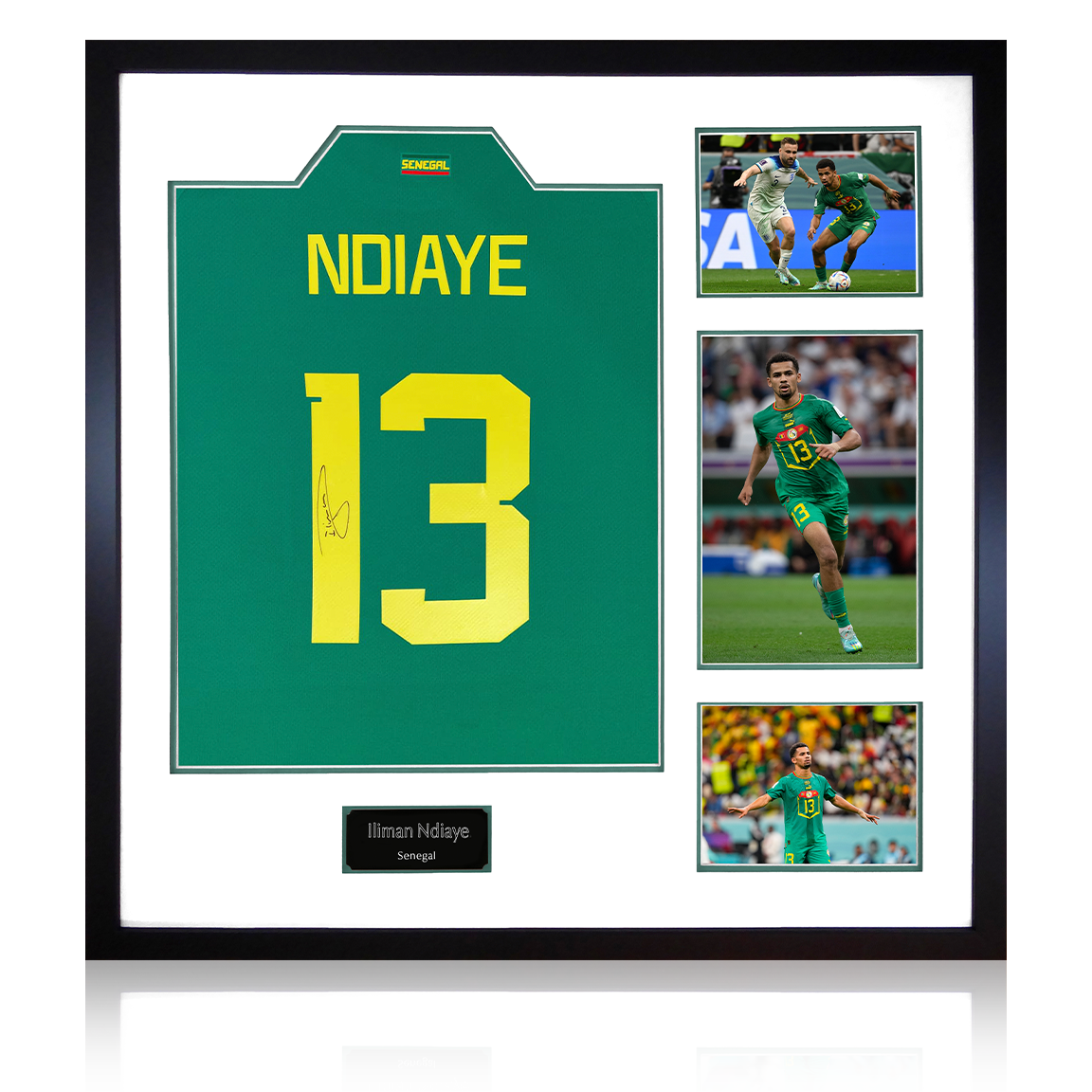 Iliman Ndiaye Signed Senegal Shirt Elite Frame