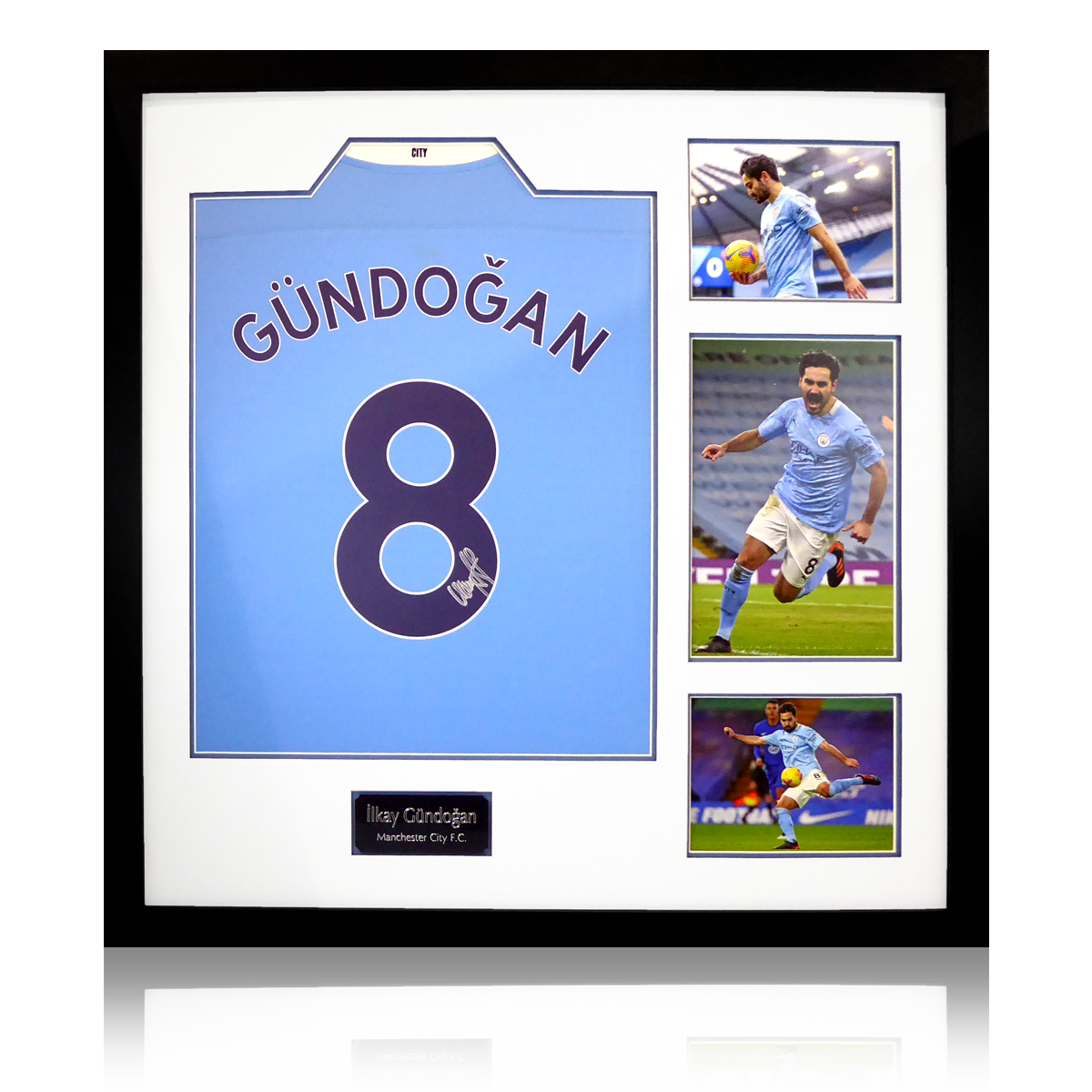 Ilkay Gundogan Signed 20/21 Manchester City Shirt Elite Frame