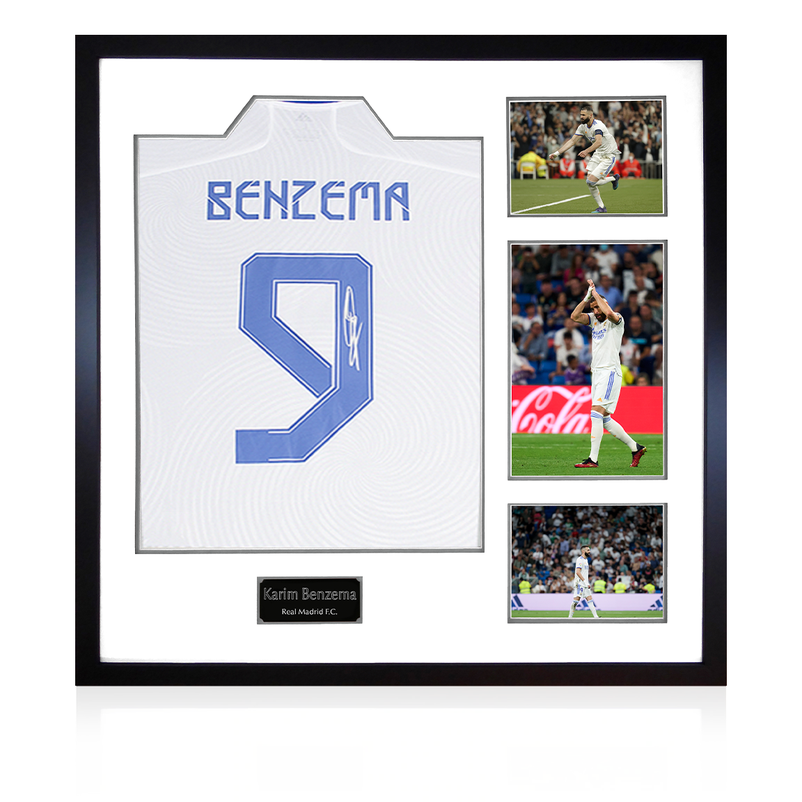 Karim Benzema Signed Real Madrid Shirt Elite Frame