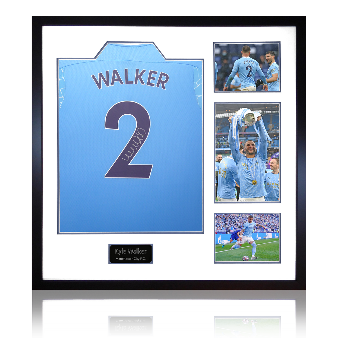 Kyle Walker Signed 20/21 Manchester City Shirt Elite Frame