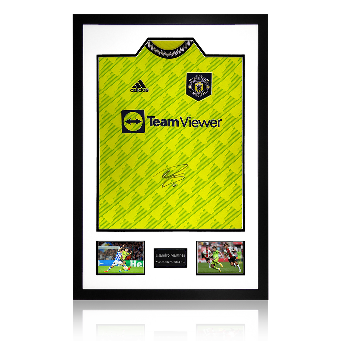 Lisandro Martínez Front Signed Manchester United Third Kit Premium Frame