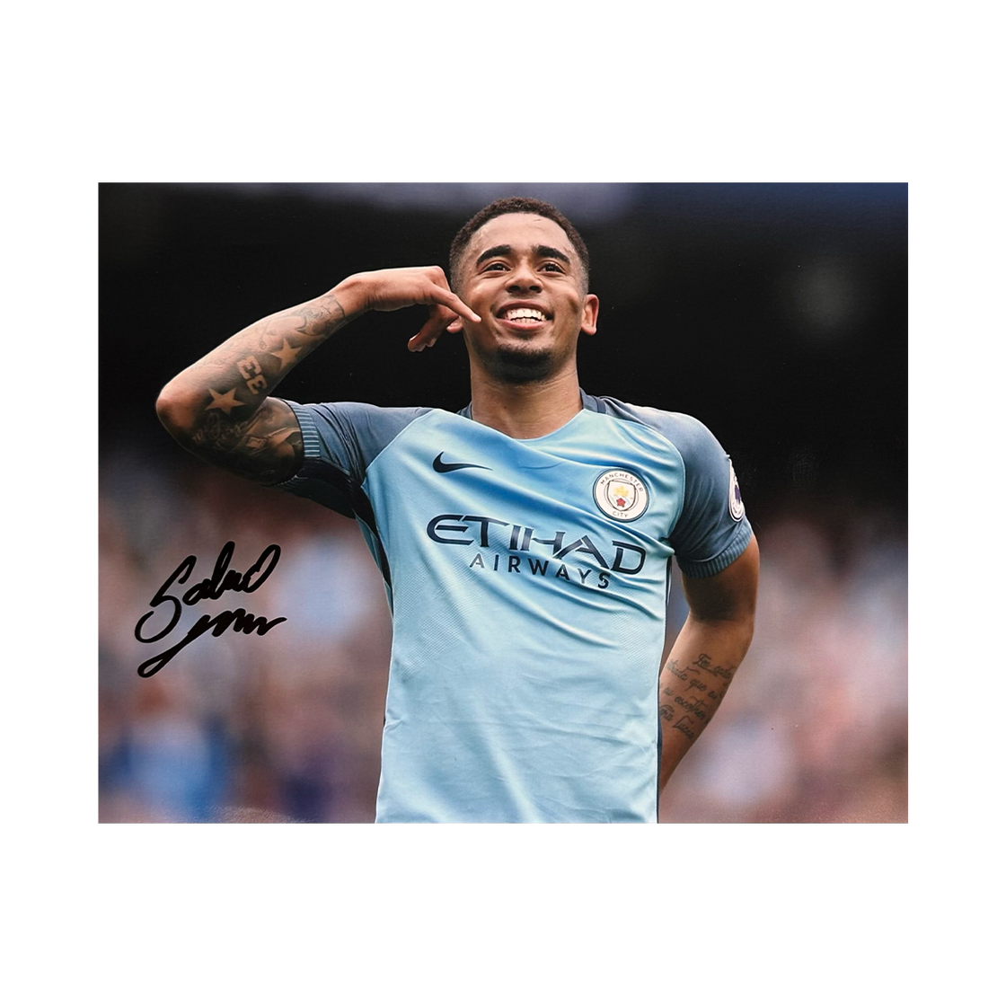 Gabriel Jesus Signed Manchester City 10x8