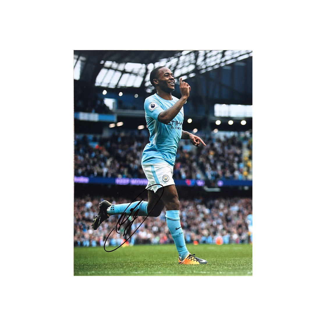 Raheem Sterling Signed Manchester City 10x8