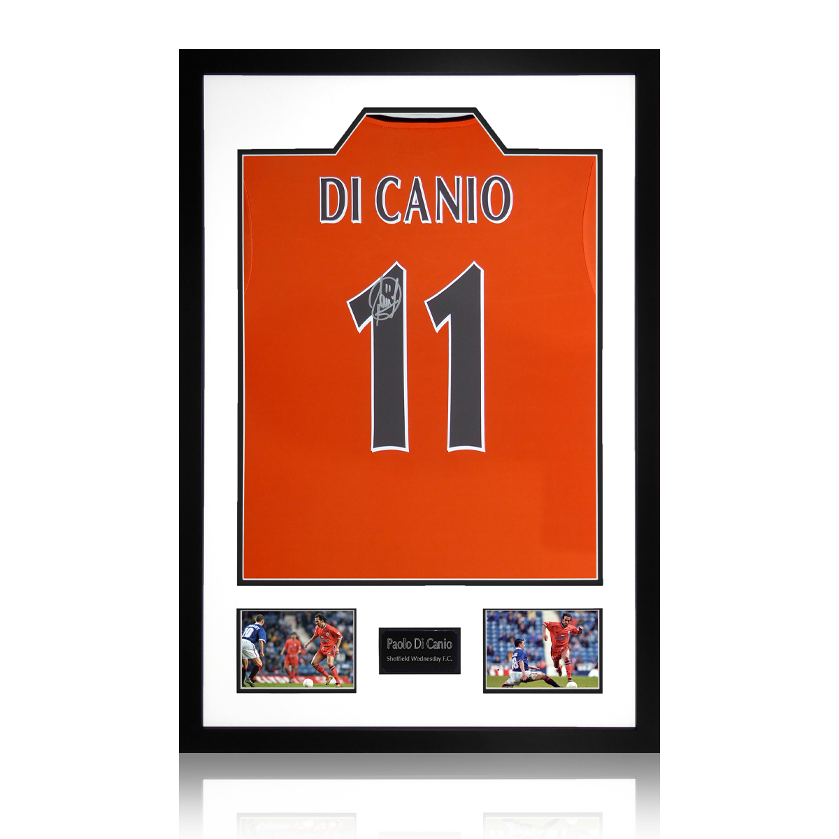 Paolo Di Canio Signed Sheffield Wednesday 1998 Away Shirt Premium Frame