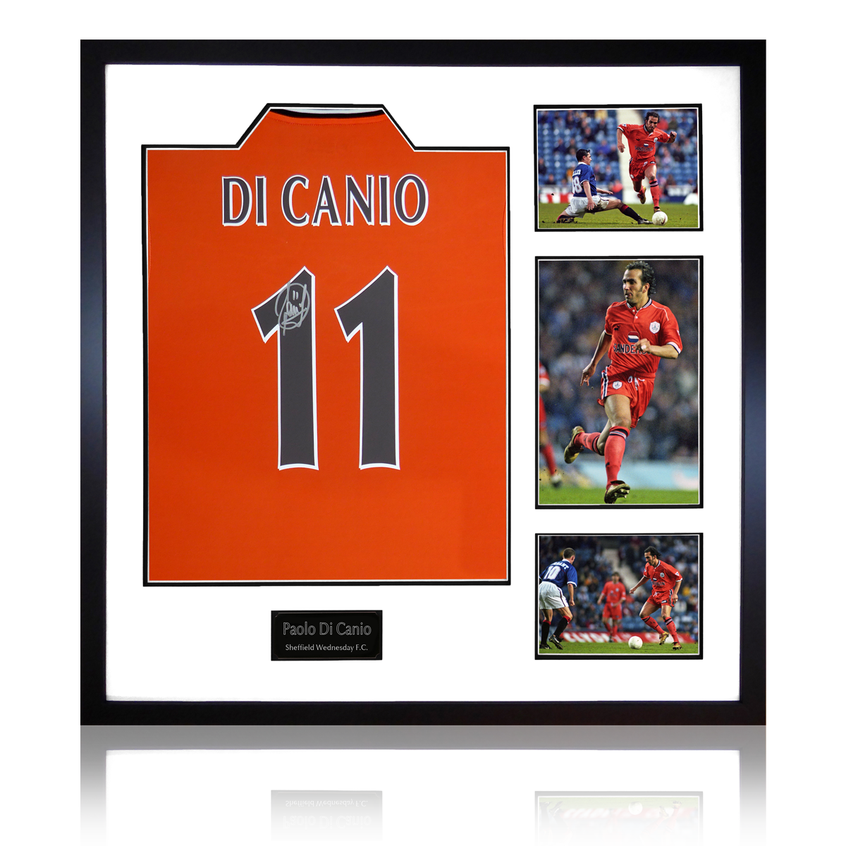 Paolo Di Canio Signed Sheffield Wednesday 1998 Away Shirt Elite Frame
