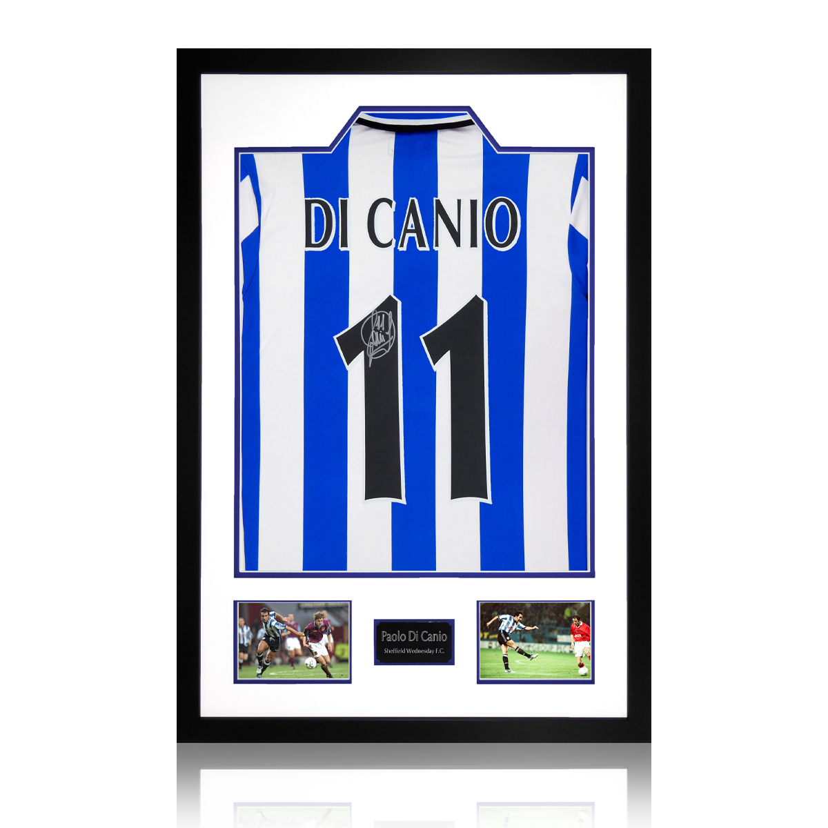 Paolo Di Canio Signed Sheffield Wednesday 1998 Home Shirt Premium Frame