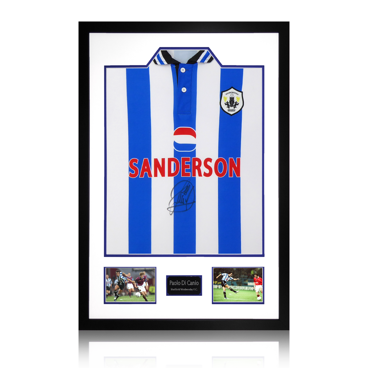 Paolo Di Canio Signed Sheffield Wednesday 1998 Home Shirt Premium Frame