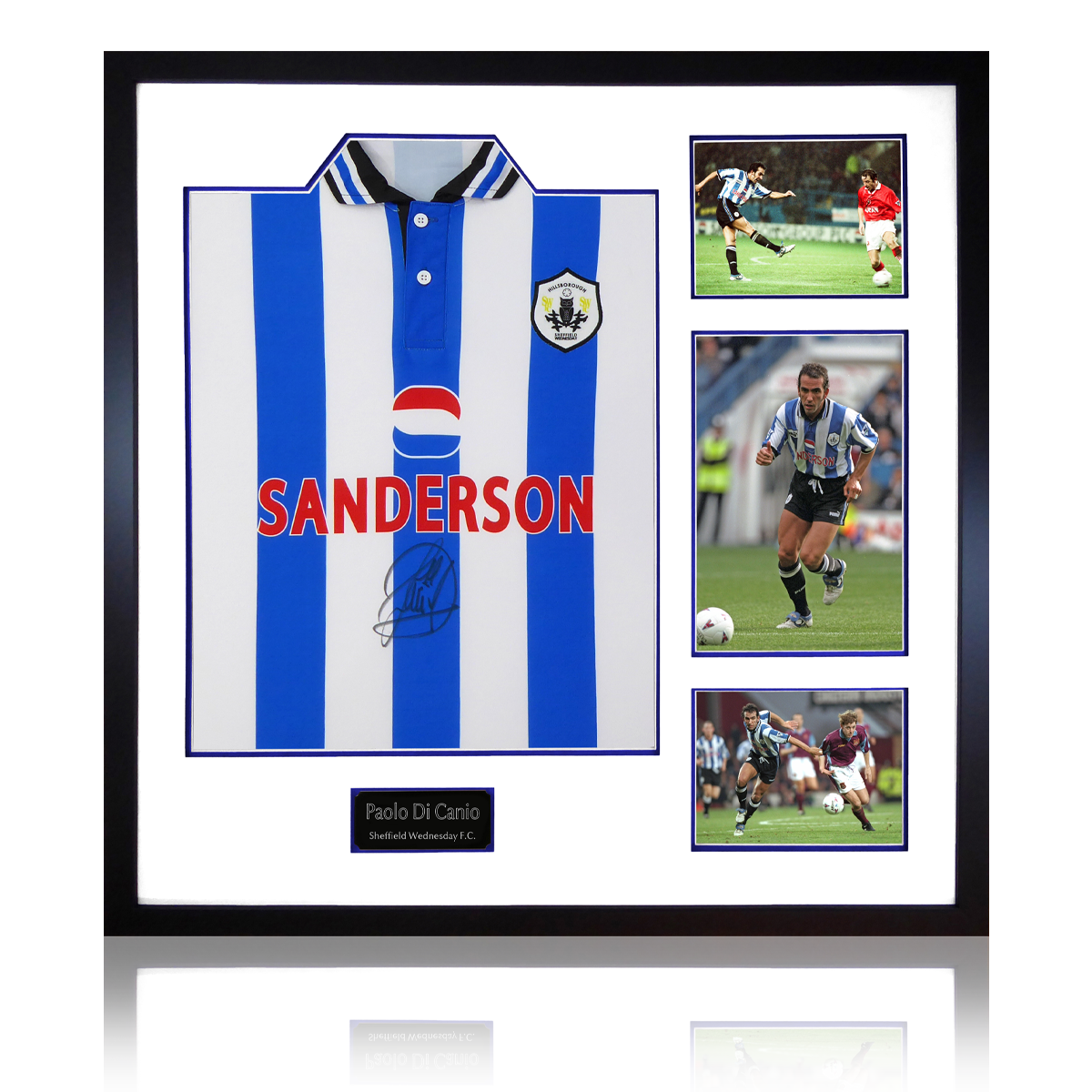 Paolo Di Canio Signed Sheffield Wednesday 1998 Home Shirt Elite Frame