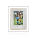 Pele Signed England v Brazil Mount