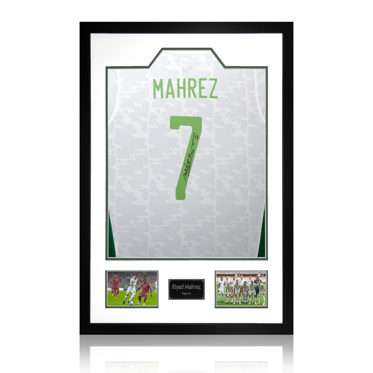 Riyad Mahrez Signed Algeria Shirt Premium Frame