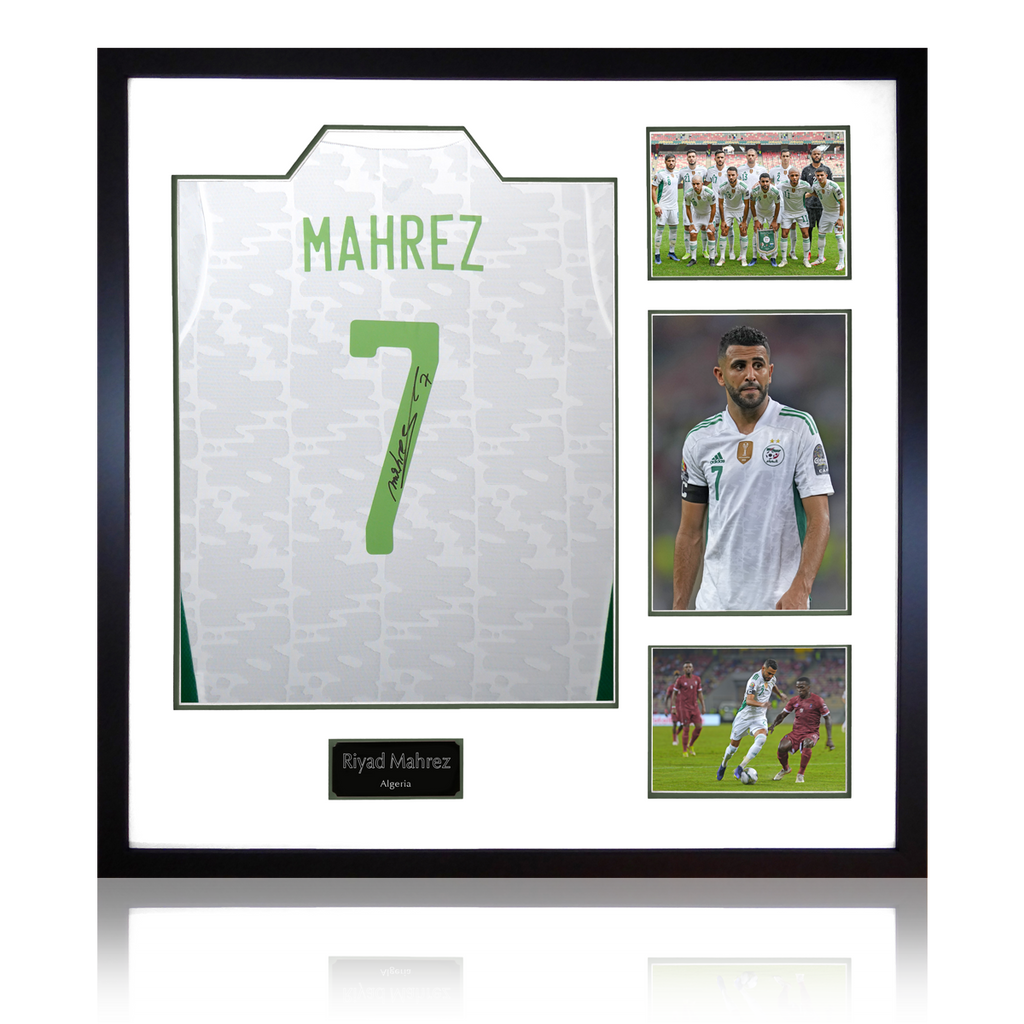 Riyad Mahrez Signed Algeria Shirt Elite Frame