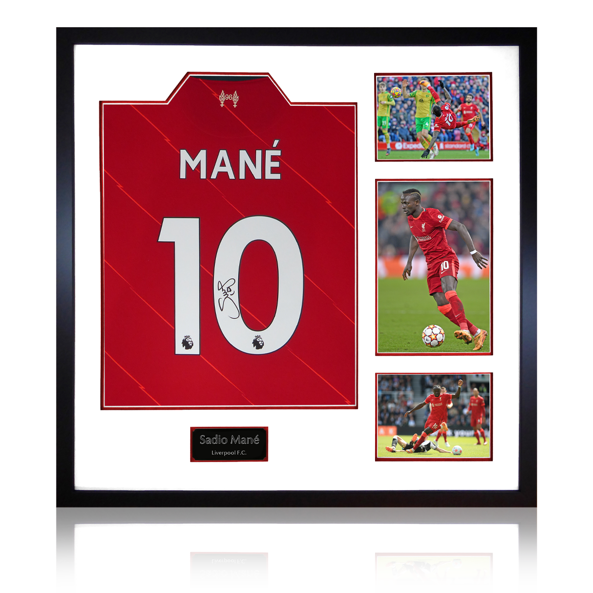 Sadio Mane Signed 21/22 Liverpool Shirt Elite Frame