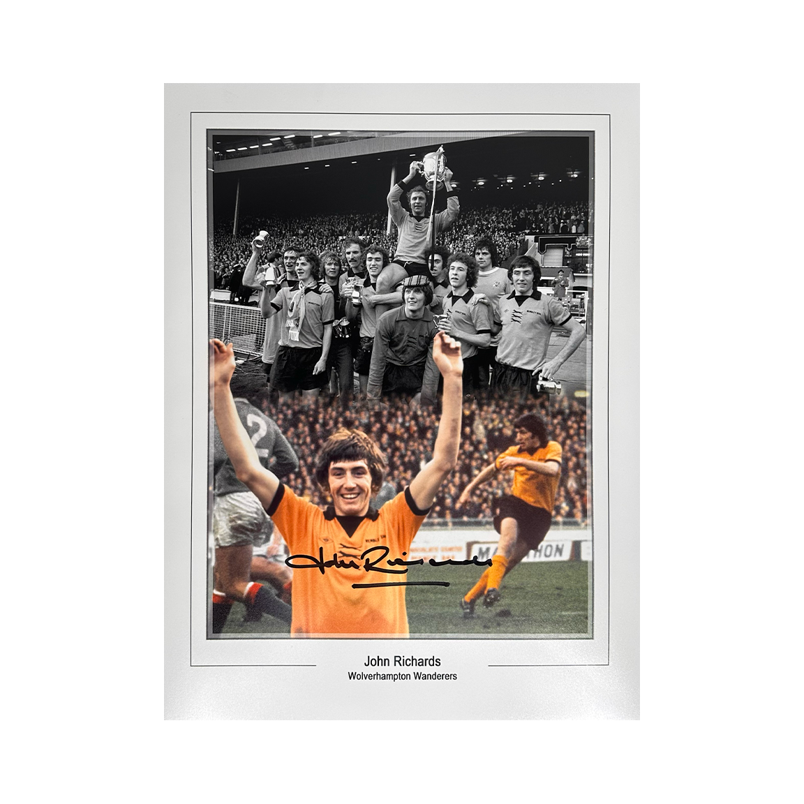 John Richards Signed Wolverhampton Wanderers 16x12 #1