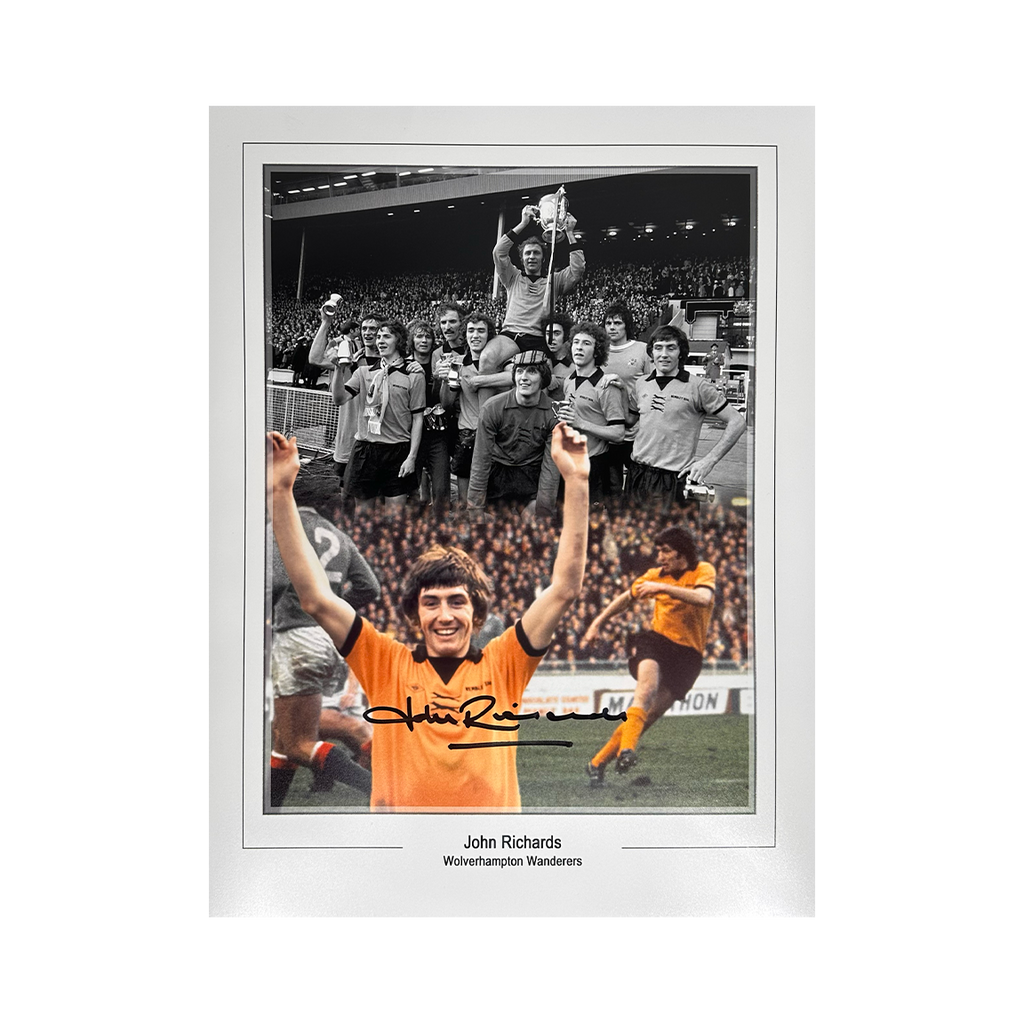 John Richards Signed Wolverhampton Wanderers 16x12 1 The Fan Cave