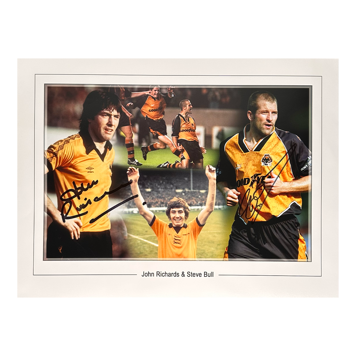 John Richards & Steve Bull Signed Wolverhampton Wanderers 16x12 Image