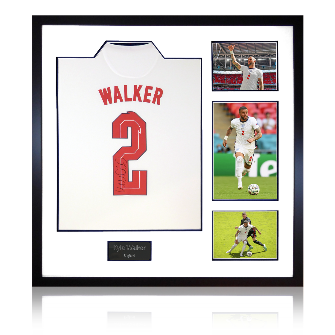 Kyle Walker Signed England Shirt Elite Frame