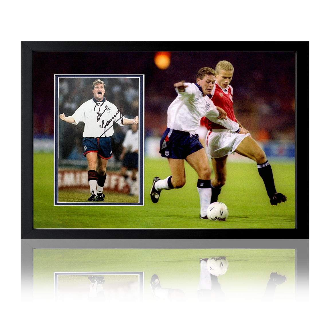 Paul Gascoigne Signed England Iconic Frame