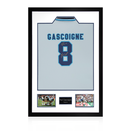 Paul Gascoigne Signed England 96' Shirt Premium Frame