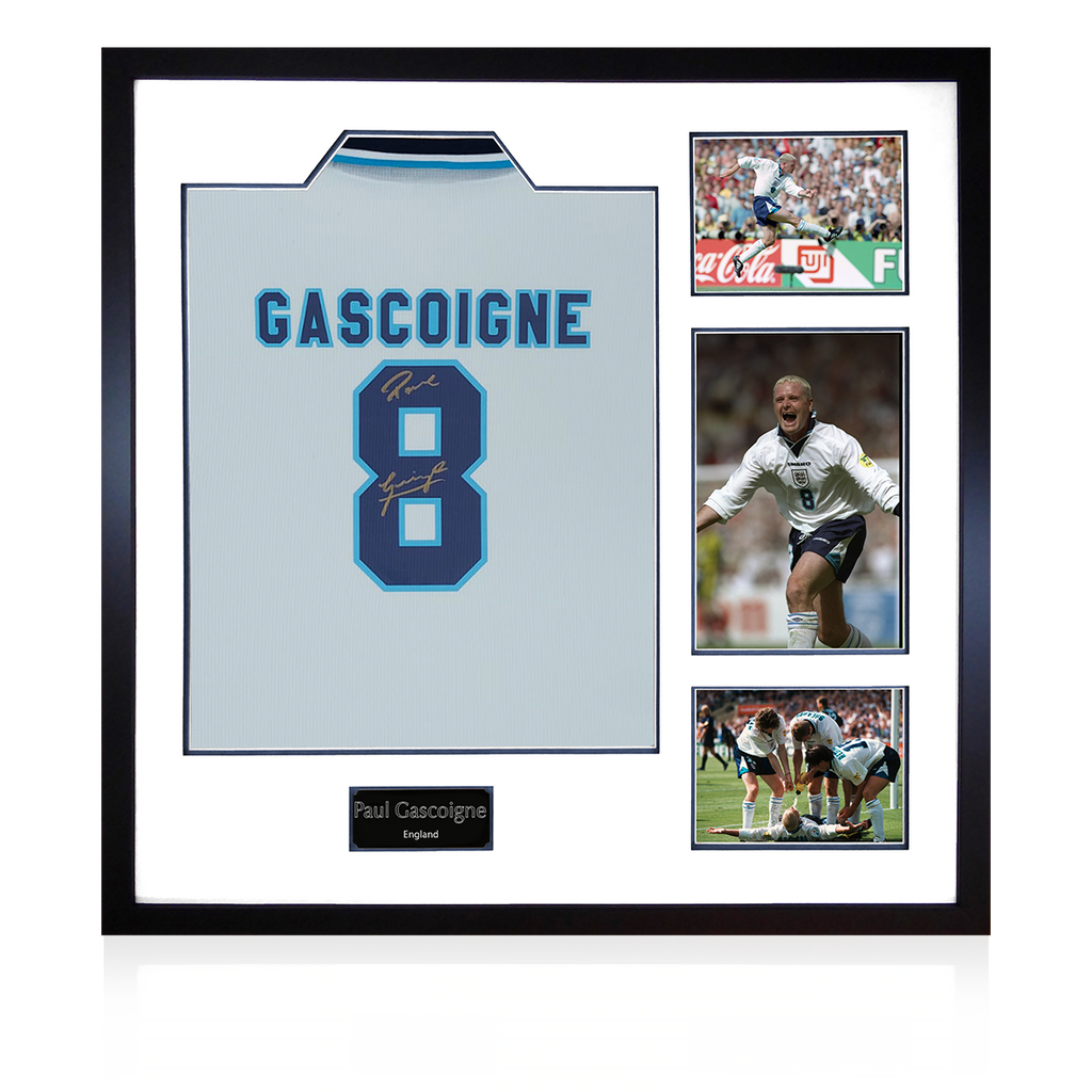Paul Gascoigne Signed England 96' Shirt Elite Frame